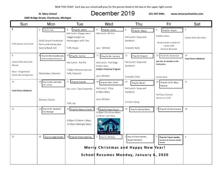 calendar-st-mary-school